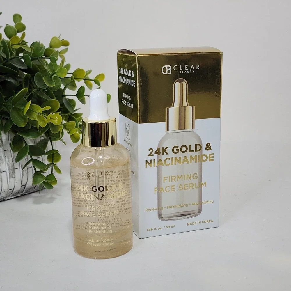 Clear Beauty 24k Gold & Niacinamide Firming Face Serum Renewing & Moisturizing